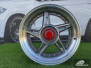  Ratlankis Ferarri 458 Split Style R17X8.5J 4X100/4X108 ET20 73.1 Grey with Diamond cut and silver rivets