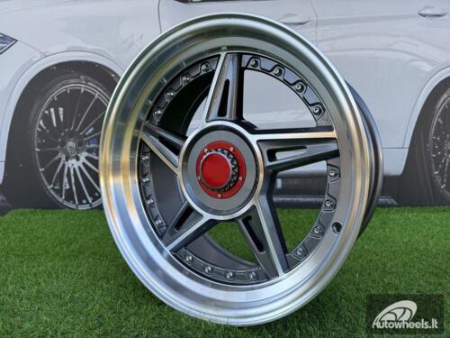 Ratlankis Ferarri 458 Split Style R17X8.5J 4X100/4X108 ET20 73.1 Grey with Diamond cut and silver rivets wheel