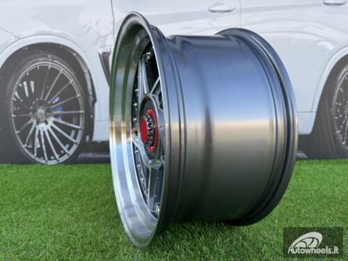 Ratlankis Ferarri 458 Split Style R17X8.5J 4X100/4X108 ET20 73.1 Grey with Diamond cut and silver rivets wheel