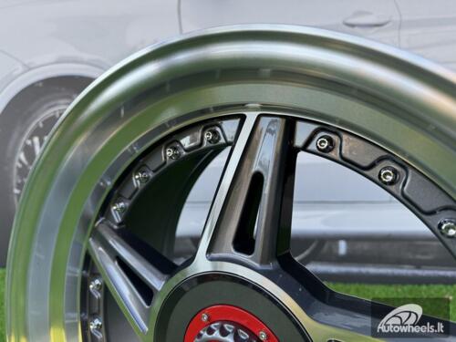 Ratlankis Ferarri 458 Split Style R17X8.5J 4X100/4X108 ET20 73.1 Grey with Diamond cut and silver rivets wheel