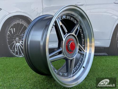  Ratlankis Ferarri 458 Split Style R17X8.5J 5X112/5X120 ET20 73.1 Grey with Diamond cut and silver rivets 