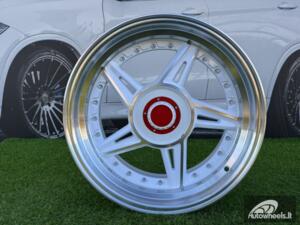  Ratlankis Ferarri 458 Split Style R17X8.5J 5X112/5X120 ET20 73.1 White with Diamond cut and silver rivets 