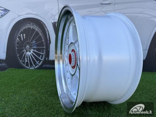 Ratlankis Ferarri 458 Split Style R17X8.5J 5X112/5X120 ET20 73.1 White with Diamond cut and silver rivets wheel