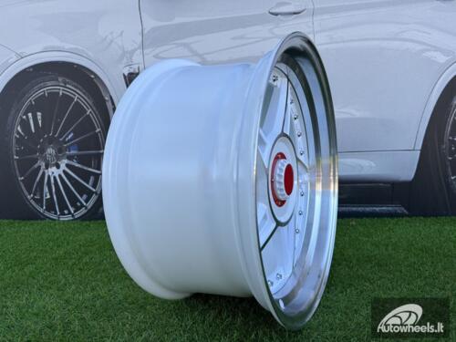 Ratlankis Ferarri 458 Split Style R17X8.5J 5X112/5X120 ET20 73.1 White with Diamond cut and silver rivets wheel