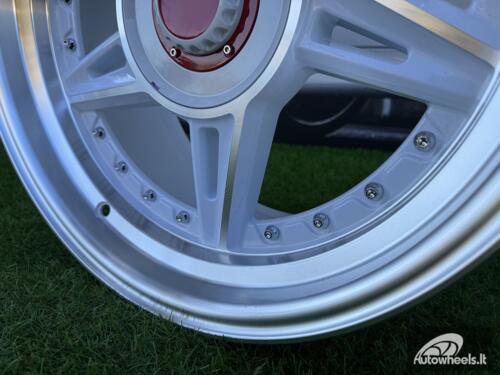 Ratlankis Ferarri 458 Split Style R17X8.5J 5X112/5X120 ET20 73.1 White with Diamond cut and silver rivets wheel