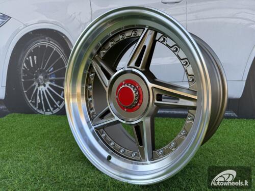Ratlankis Ferarri 458 Split Style R17X8.5J 4X100/4X108 ET20 73.1 Bronze with Diamond cut and silver rivets wheel