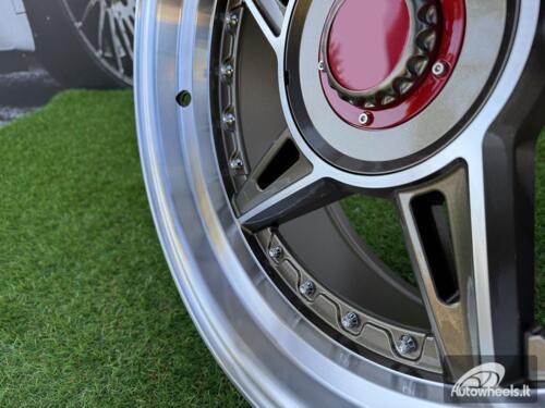 Ratlankis Ferarri 458 Split Style R17X8.5J 4X100/4X108 ET20 73.1 Bronze with Diamond cut and silver rivets wheel