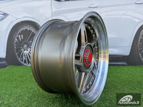 Ratlankis Ferarri 458 Split Style R17X8.5J 5X112/5X120 ET20 73.1 Bronze with Diamond cut and silver rivets wheel