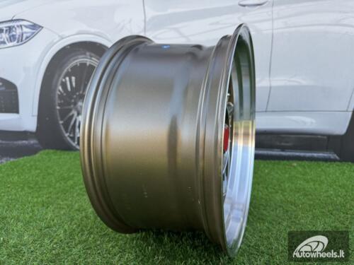 Ratlankis Ferarri 458 Split Style R17X8.5J 5X112/5X120 ET20 73.1 Bronze with Diamond cut and silver rivets wheel