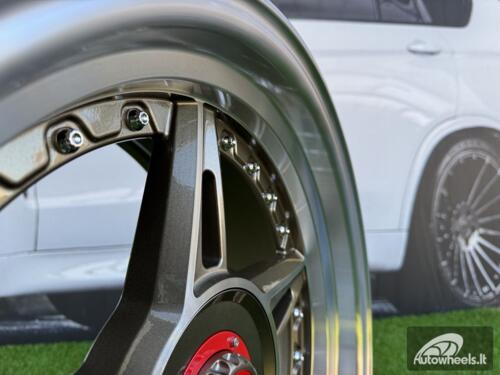 Ratlankis Ferarri 458 Split Style R17X8.5J 5X112/5X120 ET20 73.1 Bronze with Diamond cut and silver rivets wheel