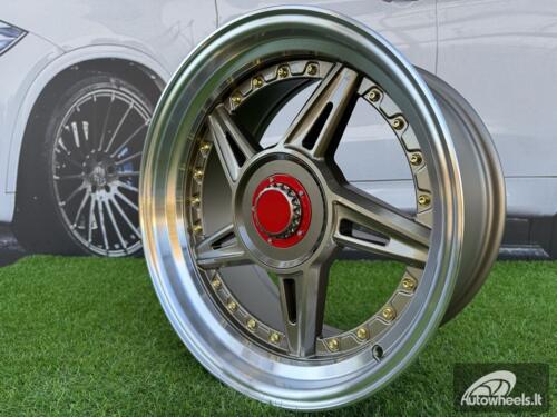 Ratlankis Ferrari 348 Style R17X8.5J 4X100/4X114.3 ET30 73.1 Bronze with gold rivets wheel