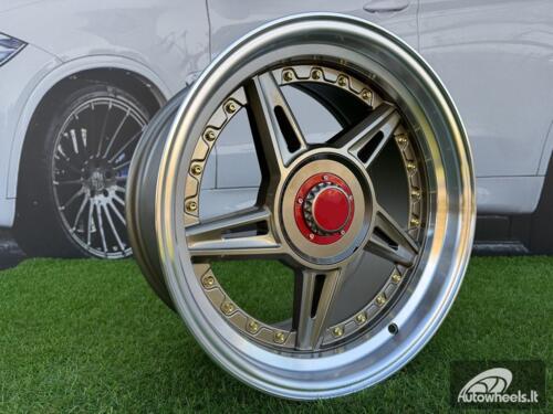 Ratlankis Ferrari 458 Style R17X8.5J 4X100 ET30 73.1 Bronze with gold rivets wheel