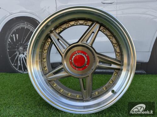  Ratlankis Ferarri 458 Split Style R17X8.5J 5X100/5X114.3 ET20 73.1 Bronze with Diamond cut and gold rivets