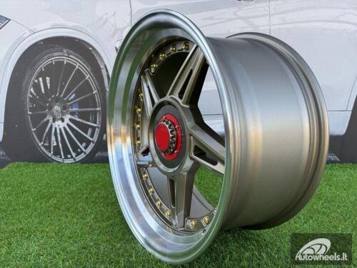  Ratlankis Ferarri 458 Split Style R17X8.5J 5X100/5X114.3 ET20 73.1 Bronze with Diamond cut and gold rivets wheel