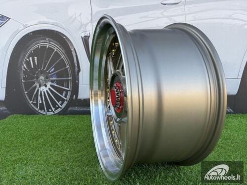  Ratlankis Ferarri 458 Split Style R17X8.5J 5X100/5X114.3 ET20 73.1 Bronze with Diamond cut and gold rivets wheel