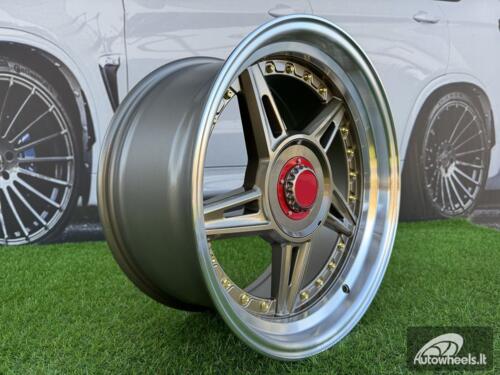  Ratlankis Ferarri 458 Split Style R17X8.5J 5X100/5X114.3 ET20 73.1 Bronze with Diamond cut and gold rivets wheel