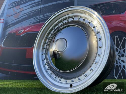 Ratlankis Smoothie Classic Style R17X7.5J 4X100/4X114.3 ET30 73.1 Grey with Diamond cut lip and silver rivets wheel