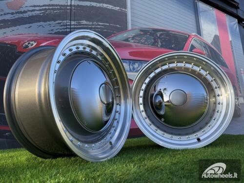 Ratlankis Smoothie Classic Style R17X7.5J 4X100/4X114.3 ET30 73.1 Silver with Diamond cut lip and chrome rivets