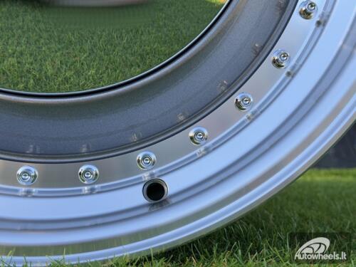 Ratlankis Smoothie Classic Style R17X7.5J 4X100/4X114.3 ET30 73.1 Silver with Diamond cut lip and chrome rivets