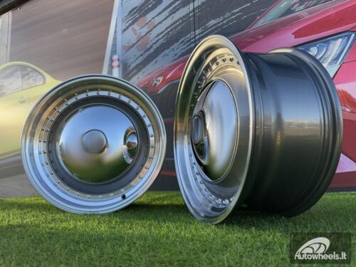 Ratlankis Smoothie Classic Style R17X7.5J 4X100/4X114.3 ET30 73.1 Silver with Diamond cut lip and silver rivets wheel