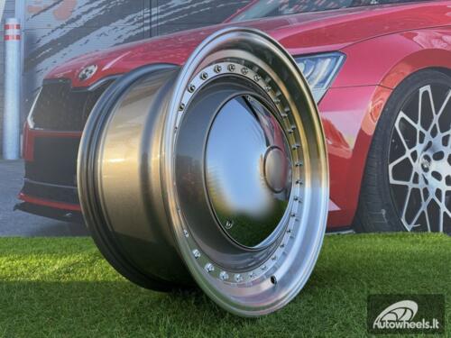 Ratlankis Smoothie Classic Style R17X7.5J 4X100/4X114.3 ET30 73.1 Silver with Diamond cut lip and silver rivets wheel