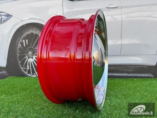 Ratlankis Smoothie Classic Style R17X7.5J 4X100/4X114.3 ET30 73.1 Red with Diamond cut lip and chrome rivets