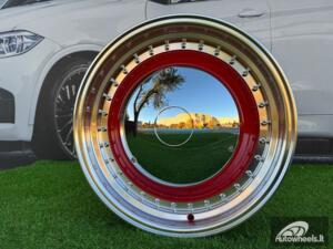 Ratlankis Smoothie Classic Style R17X7.5J 4X100/4X114.3 ET30 73.1 Red with Diamond cut lip and chrome rivets