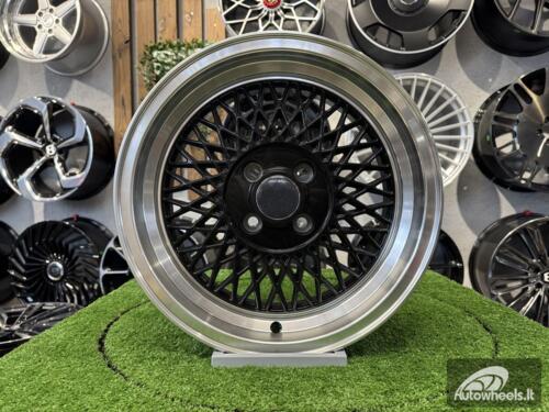 Ratlankis R15x7  4X100  ET  25  73.1  LU483  Black+Polished Lip (BLPL)  For RACIN  (P1)  (BBS Style)
