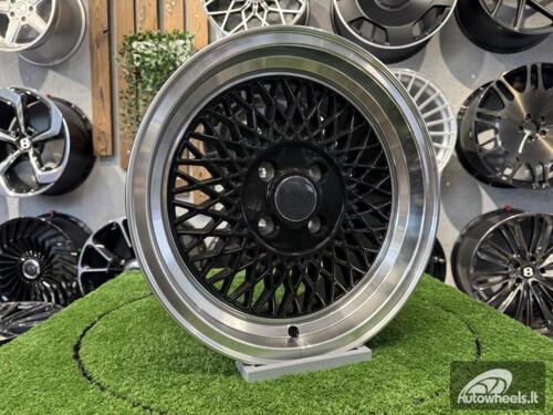 Ratlankis R15x7  4X100  ET  25  73.1  LU483  Black+Polished Lip (BLPL)  For RACIN  (P1)  (BBS Style)