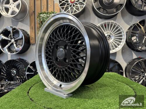 Ratlankis R15x7  4X100  ET  25  73.1  LU483  Black+Polished Lip (BLPL)  For RACIN  (P1)  (BBS Style)