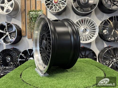 Ratlankis R15x7  4X100  ET  25  73.1  LU483  Black+Polished Lip (BLPL)  For RACIN  (P1)  (BBS Style)