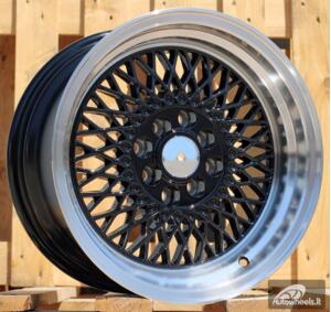 Ratlankis R15x7  4X100  ET  25  73.1  LU483  Black+Polished Lip (BLPL)  For RACIN  (P1)  (BBS Style)