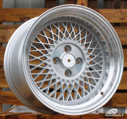 Ratlankis R15x8  4X100  ET  20  73.1  LU483  Silver+Polished Lip (SP)  For RACIN  (P1)  (BBS Style)