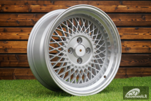 Ratlankis R15x8  4X100  ET  20  73.1  LU483  Silver+Polished Lip (SP)  For RACIN  (P1)  (BBS Style)