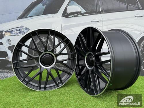 Ratlankis R22x11.5  5X112  ET  47  66.6  Y0207  Black Half Matt+Polished Lip (BLHMPL)  For MER  (K2)  (Rear+Front)
