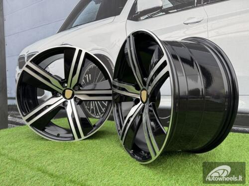 Ratlankis R22x11  5X130  ET  47  66.5  I5664  Black Polished (MB)  For PORCH  (A)  (NEW Macan II (XAB) Rear+Front)