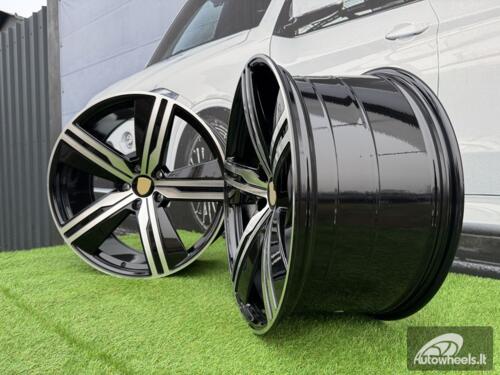 Ratlankis R22x11  5X130  ET  47  66.5  I5664  Black Polished (MB)  For PORCH  (A)  (NEW Macan II (XAB) Rear+Front)
