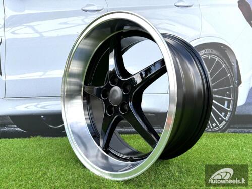 Ratlankis Volvo Ocean MK 18 Style R18X8.5 5X108 ET6 65.1 Black with Diamond Cut Lip (240, 740, 940)