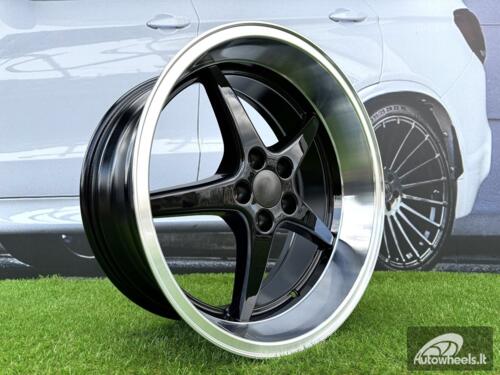 Ratlankis Volvo Ocean MK 18 Style R18X8.5 5X108 ET6 65.1 Black with Diamond Cut Lip (240, 740, 940)