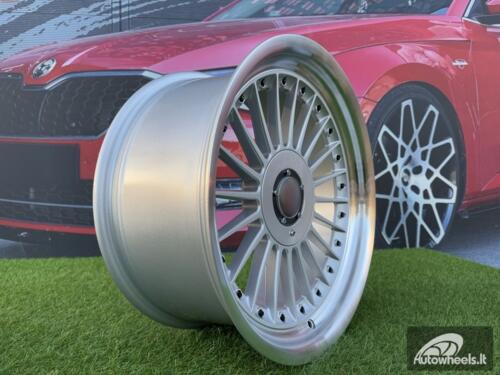 Ratlankis Alpina Classic Style  R18X10J 5X112/5X120 ET25 74.1 Silver with Diamond cut lip and black rivets