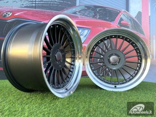 Ratlankis Alpina Classic Style  R19X10J 5X112/5X120 ET20 74.1 Grey with Diamond cut lip and silver rivets