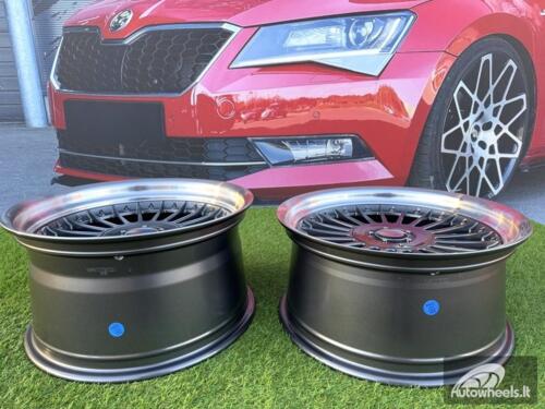 Ratlankis Alpina Classic Style  R19X10J 5X112/5X120 ET20 74.1 Grey with Diamond cut lip and silver rivets