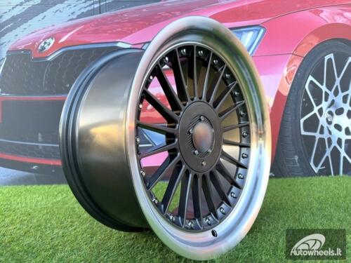 Ratlankis Alpina Classic Style  R19X10J 5X112/5X120 ET20 74.1 Grey with Diamond cut lip and silver rivets