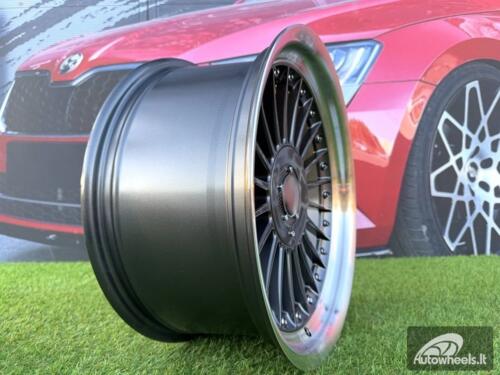 Ratlankis Alpina Classic Style  R19X10J 5X112/5X120 ET20 74.1 Grey with Diamond cut lip and silver rivets