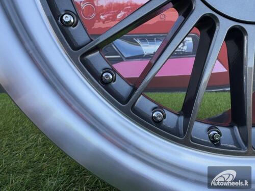 Ratlankis Alpina Classic Style  R19X10J 5X112/5X120 ET20 74.1 Grey with Diamond cut lip and silver rivets