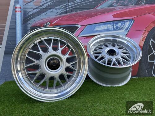 Ratlankis R18x8.5  5X120  ET  25  74.1  XE244  Silver+Polished Lip (SP)  For BMW  (P1)  (BBS Style Front+Rear)