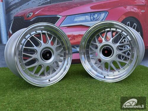 Ratlankis R18x8.5  5X120  ET  25  74.1  XE244  Silver+Polished Lip (SP)  For BMW  (P1)  (BBS Style Front+Rear)