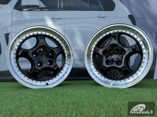 Ratlankis Porsche 964 Turbo speedline style 18X8J 5X130 ET50 71.56 Black with Diamond Cut Lip