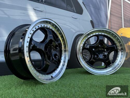 Ratlankis Porsche 964 Turbo speedline style 18X8J 5X130 ET50 71.56 Black with Diamond Cut Lip