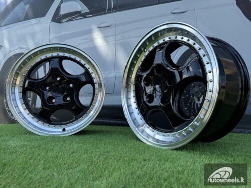 Ratlankis Porsche 964 Turbo speedline style 18X8J 5X130 ET50 71.56 Black with Diamond Cut Lip